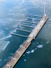 Empty harbor in stockholm in winter.