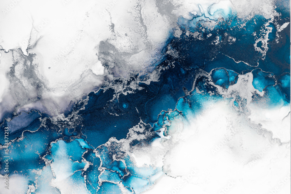 Poster marble ink abstract art from exquisite original painting for abstract background . painting was pain