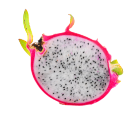 half dragonfruit isolated on transparent png