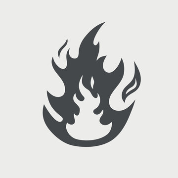 Burning flames logo. Hot flaming element. Vector glyph illustration