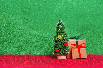 Christmastime gifts and merchandise background