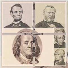 Banner with Portrait Presidents Of The United States