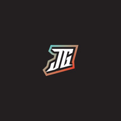 JG initial gradation color concept esport logo design © rudi