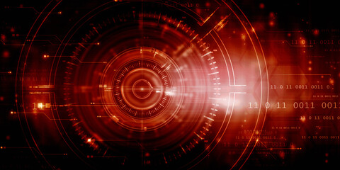 2d illustration Abstract futuristic electronic circuit technology background