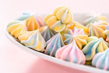 Unicorn meringue cookies