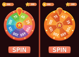  spinning fortune wheel, lucky roulette vector illustration