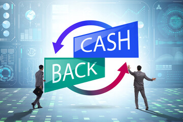 Businessman in the cash back concept