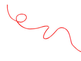 shape or force wire cable of usb and adapter into a curve or angle.isolated on white...