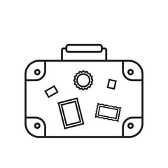 Travel luggage icon. Editable stroke. Vector