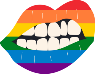  Rainbow lips. Kiss illustration.