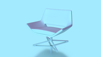3d render blue pink a chair in the Art Nouveau style, a chair with cross-shaped legs