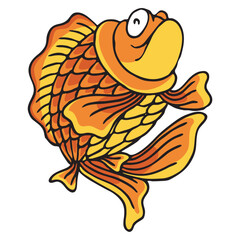 a goldfish swimming up