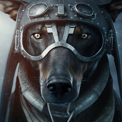 tête de chien masque à gaz
