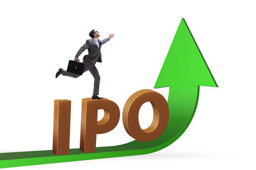 Businessman in the initial public offering IPO concept