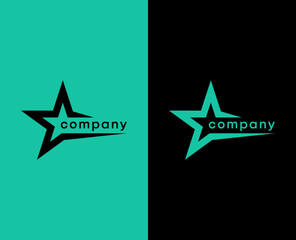 Extending star logo. Flowing star icon. Line Style Can be used for Business and Brand Logos. Flat Vector Logo Design Template Element.