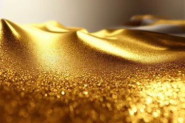 Rolgordijnen Gold Foil Background Digital Ilustration Pattern Wallpaper © Ian