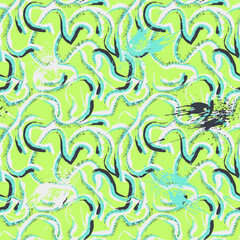 Fototapeta premium Seamless abstract pattern with wave grunge lines