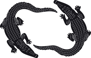 crocodiles vector design handmade 