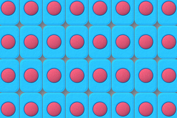 Rows of dishwasher detergent tablets. Top view. 3d render