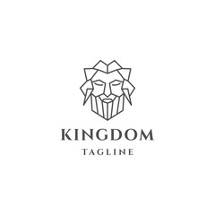 Zeus head kingdom with line art style logo design template flat vector