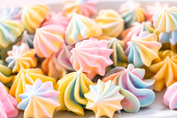 Unicorn meringue cookies