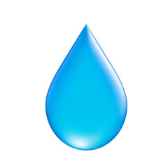 blue water drop on transparent background, 3d render