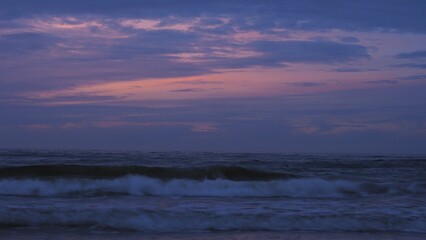Dusk sky at a beach at the Rewal Coast. North West Poland
