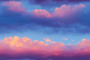 Obraz premium Colorful clouds seamless textile pattern 3d illustrated