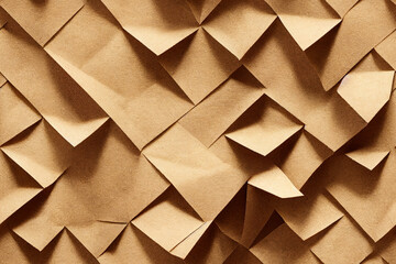 Kraft paper seamless textile pattern 3d illustrated