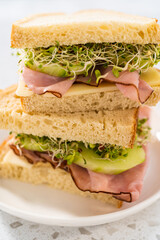 Ham, Cucumber, and Sprout Sandwich