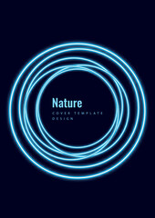 Vector abstract background with overlapping circles. chaotic movement. Round banner with empty space for text. Science and communication concept. Vector