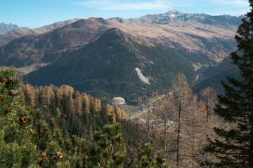 Mountains in Davos in autumn, Switzerland 