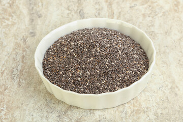 Chia seeds in the bowl