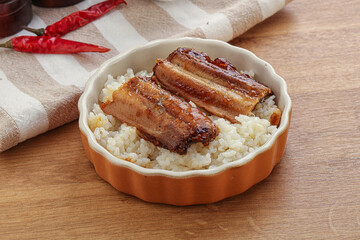 Roasred eel with steamed rice