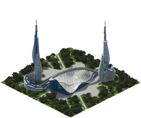 Futuristic City 3D Game Architecture