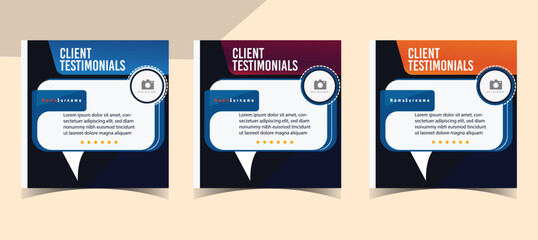 Client testimonials or customer feedback social media post web banner template