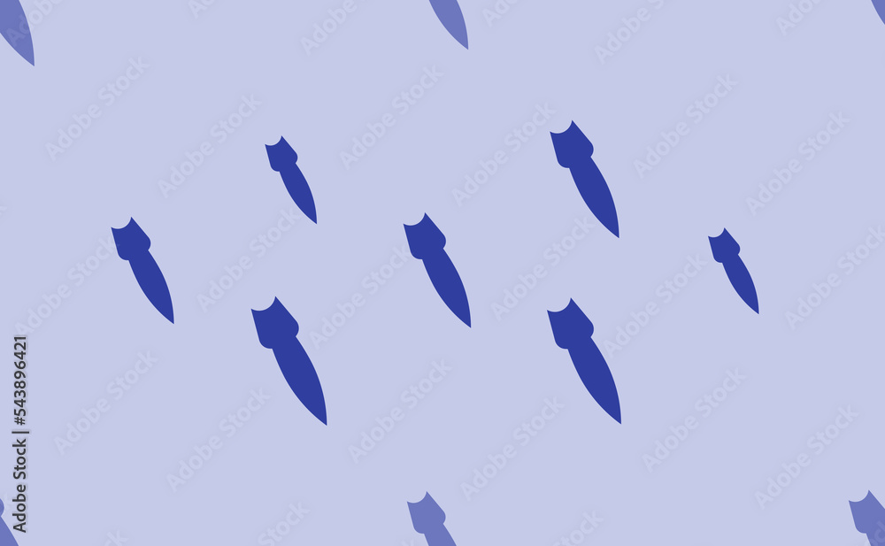Aufkleber seamless pattern of large isolated blue falling rocket symbols. the pattern is divided by a line of 