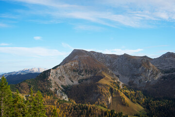 Fototapeta premium alpine mountains in the Berchtesgadener Land on a warm autumn day