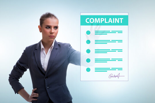 Businesswoman in customer complaint concept