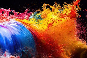 Fototapeta na wymiar Rainbow Paint splatter