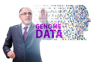 Businessman in genome data concept