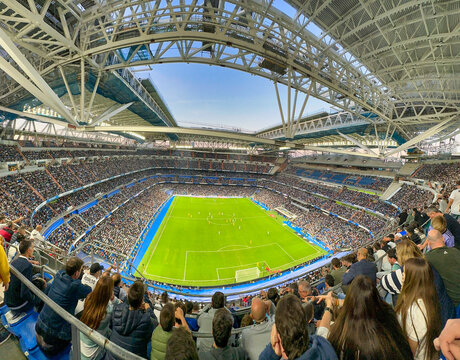 Madrid, Spain - October 30, 2022: Santiago Bernabeu Real Madrid stadium, fans during a football match