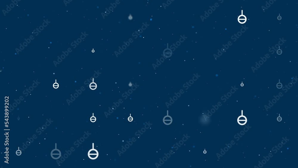 Poster Template animation of evenly spaced agender symbols of different sizes and opacity. Animation of transparency and size. Seamless looped 4k animation on dark blue background with stars