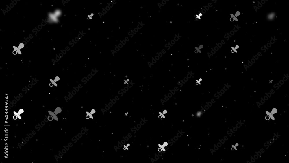 Poster template animation of evenly spaced nipple symbols of different sizes and opacity. animation of tran