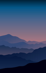 Obraz na płótnie Canvas Beautiful dark blue mountain landscape