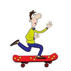 Fototapeta premium Hombre montada en un skate. 