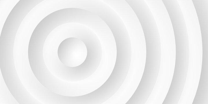Offset white concentric wave shaped rings or circles background wallpaper banner flat lay top view from above