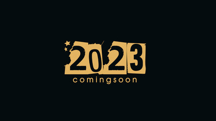 2023 new year banner with golden conflict