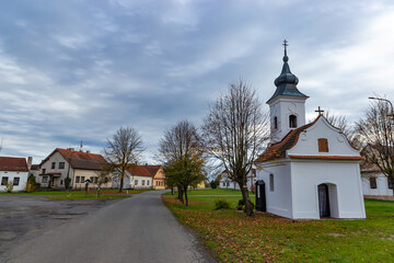 Fototapeta na wymiar Traditional czech village Klecaty (Kle?aty - in czech), Czech Republic.