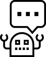 Bot chat support  line icon